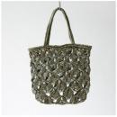 ABACA バッグ マクラメ ブロッサム GY グレー ナチュラル 幅40cm