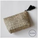 RAFFIA ポーチ モデロ BK ブラック おしゃれ ナチュラル 幅30cm