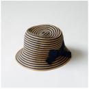 ラインボーダー RIBBON KID’S ハット NV おしゃれ ナチュラル 帽子 直径52cm