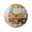 電波掛け時計 ガラス プラスチック オシャレ デザイン ブルー