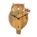 振り子時計 フクロウ 振り子付 ステップムーブメント プラスチック 子供部屋 ユニーク