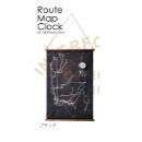 掛け時計 地図 マップ タペストリー 個性的 ブラック