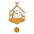 振り子時計 家 小屋 キリン 鳥 シカ ナチュラル