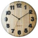 電波掛け時計 モダン アンティーク シック 木目調 ブラック