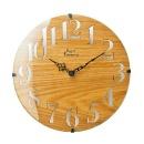 電波掛け時計 シック シャープ レザーカット 木目 エレガント