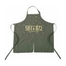 エプロン アウトドア レジャー キャンプ ナンバープレート グリーン