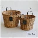 RATTAN IRON ハンドル バスケット ラウンド (L) ナチュラル 直径42