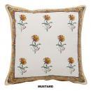 フラワープリントクッションカバー マスタード 花 リビング 幅45 通販