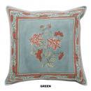 フラワープリントクッションカバー グリーン 花 リビング 幅45 通販