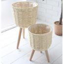 ナチュラルポットスタンドセット  植物 ガーデニング インテリア 木 通販