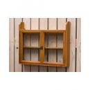 ウォールシェルフ 棚 壁掛け 収納 ナチュラル ガラス扉 両開き 木製 カントリー調 茶 ブラウン