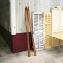 スキー板 アンティーク調 おしゃれ シャビー フランス ブラウン ディスプレイ 木製 高さ193