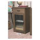 ドロアーキャビネット ガラス扉 収納 レトロ 天然木 木製 北欧 ブラウン 茶 引き出し付き