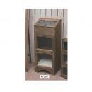 ケースキャビネット ガラス扉 収納 レトロ 天然木 木製 北欧 ブラウン 茶 シンプル コンパクト