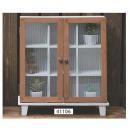 キャビネット ミニ 北欧 ガラス扉 棚 ナチュラル カントリー調 収納 ラック ディスプレイ