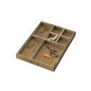 パーテーションボックス ケース 収納 間仕切り 小分け 木製 茶 ブラウン 引き出し整理