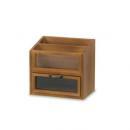 ドキュメントラック ナチュラル 木製 卓上 北欧 ガラス扉 収納ボックス 棚 ミニ 書類 壁掛け