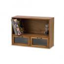 ドキュメンボックス ナチュラル 木製 卓上 北欧 ガラス扉 収納ボックス 棚 ミニ 書類 おしゃれ