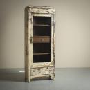 ガラスキャビネット ホワイト アンティーク家具 おしゃれ 木製 シェルフ 4段 フレンチ 高さ197