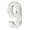 ナンバー9 L 木製 ホワイト ガーデン雑貨 オブジェ アンティーク調 かわいい おしゃれ 数字
