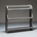 ウォールスリムシェルフ アンティーク家具 木製 3段 棚 オープンラック グレー 高さ64