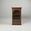 ミニキャビネット アンティーク家具 おしゃれ 木製 シェルフ 4段 ガラス ナチュラル 高さ88