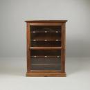 ミニキャビネット アンティーク家具 おしゃれ 木製 シェルフ 6段 ガラス ナチュラル 高さ102