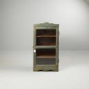 ミニキャビネット アンティーク家具 おしゃれ 木製 シェルフ 4段 グリーン シャビー 高さ85