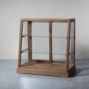 ショーケース アンティーク家具 おしゃれ 木製 ディスプレイ ミディアムブラウン 幅100