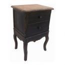 シャビーシックチェスト2ドロワー(黒 ブラック)　アンティーク調 インダストリアル 棚