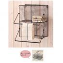 ワイヤーハンガーラック 棚 壁掛け シンプル おしゃれ スッキリ 収納 多用途 2WAY かご