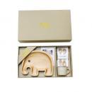 SPICE プチママン キッズ食器3点ギフトセット(トレイ/マグ/カトラリー) エレファント高さ10