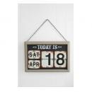 フレーム デイリーカレンダー アンティーク調 壁掛け ディスプレイ 英字 黒 ブラック