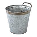 SPICE GALVA ブリキワンハンドルポット Lサイズ 2個セット シルバー バケツ 高さ20