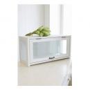 ブラン スリーサイドケース アンティーク調 おしゃれ 白 収納 ディスプレイ 木製 棚 ガラス