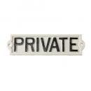 SPICE CASTING アイアンサインプレート PRIVATE ホワイト 2個セット 幅21.7