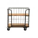 SPICE ANCIENT 2段ワゴンラック アイアン&ウッド ナチュラル 高さ59.5