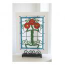 ステンドグラス バインローズL アンティーク調 薔薇 オブジェ 置物 おしゃれ 白 ホワイト