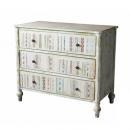 女の子に人気 可愛い布テープ柄 3ドロワーキャビネット レトロ アンティーク調 お洒落 ラック 棚