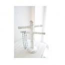 ウッデン アクセスタンド ホワイト 白 ウッド調 ディスプレイ おしゃれ ナチュラル アンティーク調