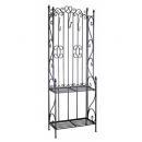 フック付きブラックアイアンシェルフ クラシック 黒 曲線 シャビー アンティーク調 お洒落 ラック