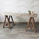 天然木シャビーワークテーブル 棚板がはずせる 木製 アンティーク調 お洒落 ラック