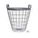 ソリッドワイヤーバスケットストレージ アイアン シルバー かご おしゃれ持ち手 収納 銀 シャビー