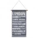 ヴィンテージサインタペストリーS-01 ディスプレイ ウォールデコ キャンバス グレー 布