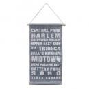 ヴィンテージサインタペストリーS-03 ディスプレイ ウォールデコ キャンバス グレー 布