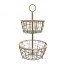 ヴィスラウンドラック2段GD アイアン ウォールシェルフ ディスプレイ 収納 棚 バスケット