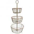 ヴィスラウンドラック3段GD アイアン ウォールシェルフ ディスプレイ 収納 棚 バスケット