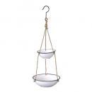 SPICE プロヴァンスブリキ ハンギング2連ボウル ホワイト おしゃれ 高さ74