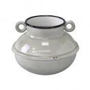 SPICE プロヴァンスブリキ ポット グレー ハンドル おしゃれ プランター 琺瑯 高さ21