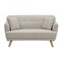 ファブリックソファ カジュアル 2人掛け ベージュ リビング ローソファ ウッド 椅子 幅126